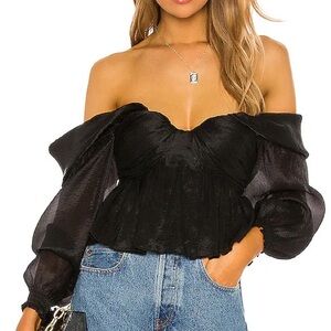 ASTR the label Irene sweetheart satin Black Top